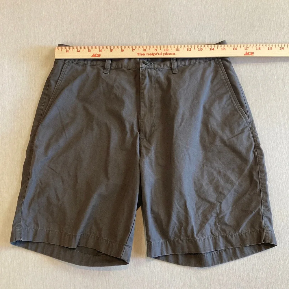 Patagonia Mens 32 Organic Cotton Shorts Forge Grey Canvas Flat Front 57674 SP14